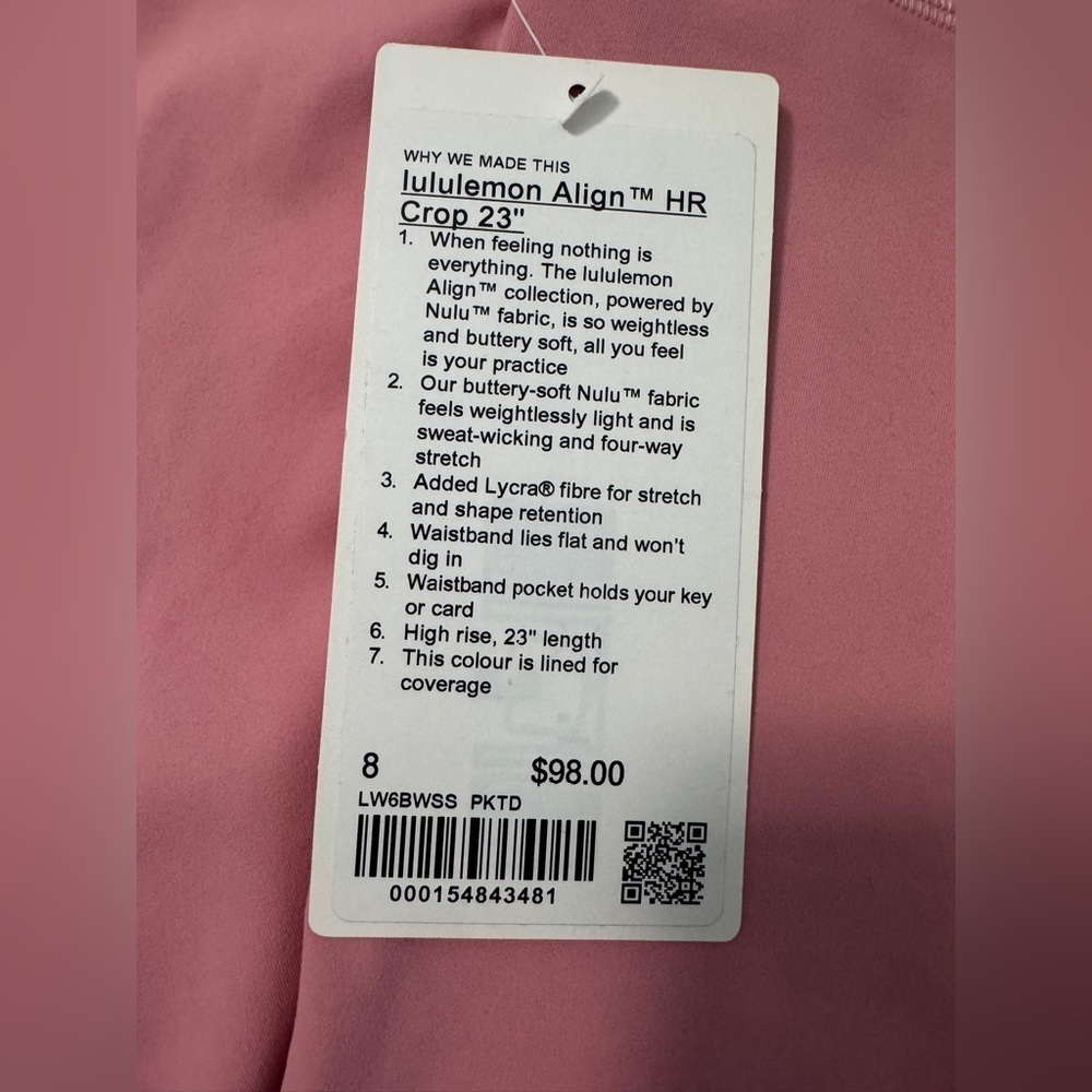 Lululemon Align High-Rise Crop 23"' in Pink Tide - Picture 6 of 6
